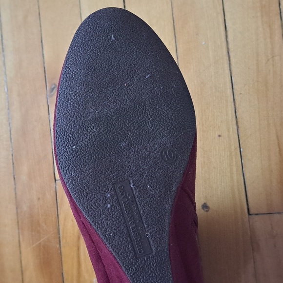 Christian Siriano wine wedge boots - Picture 5 of 6